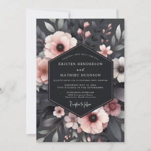 Convite Casamento de Elegância Floral Rosada e Temperament