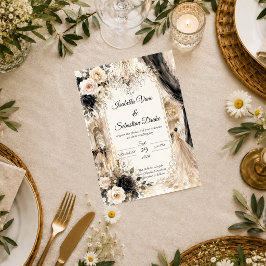 Convite Casamento de Elegância Luxuosa de Gravata Preta