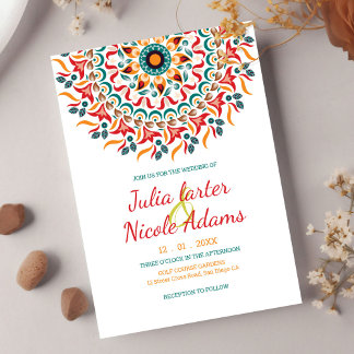 Convite Casamento de Elegância Mandala, Festival Majestoso