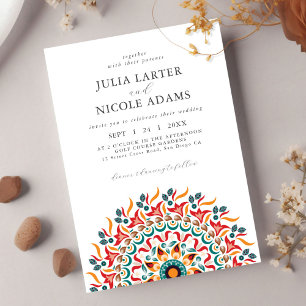 Convite Casamento de Elegância Mandala, Festival Majestoso