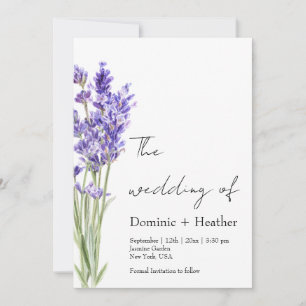 Convite Casamento de Elegância Minimalista lavanda