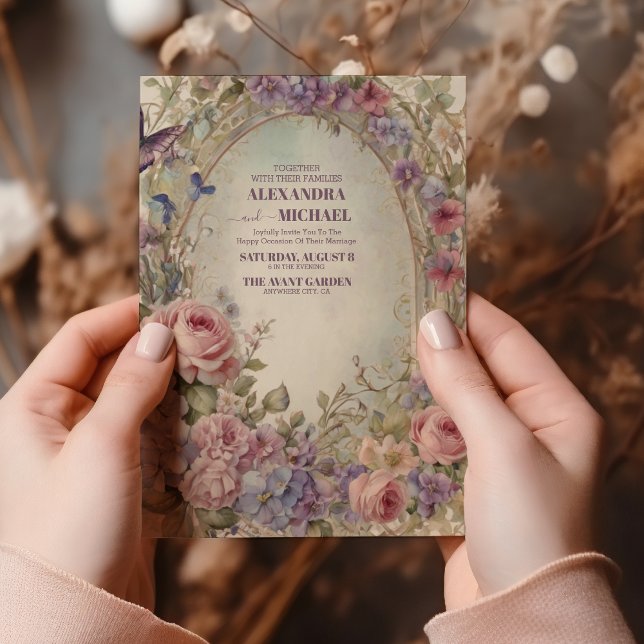 Convite Casamento de Elegância Real Vitoriana (Criador carregado)