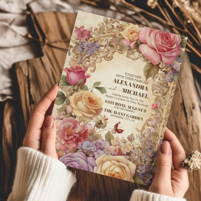 Convite Casamento de Elegância Real Vitoriana (Criador carregado)