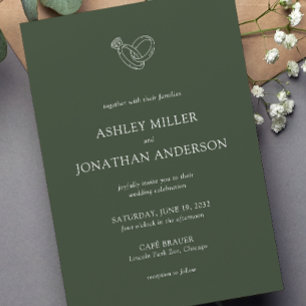 Convite Casamento de Elementos Simples Modernos Elegante