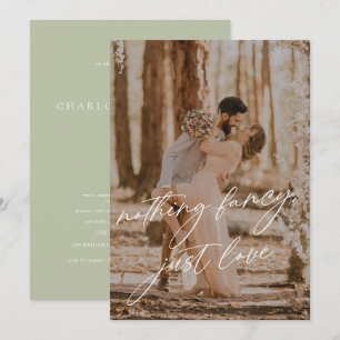 Convite Casamento de Elopement com Foto e Caligrafia Moder