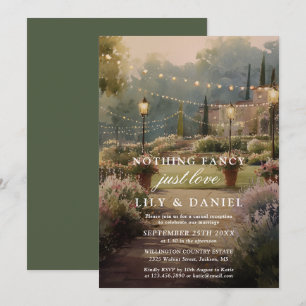 Convite Casamento de Elopement Elegante no Jardim Country