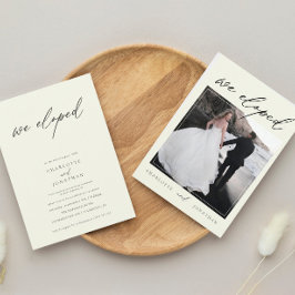 Convite Casamento de Elopemento de Foto do Script Elegante