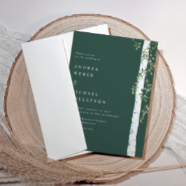 Convite Casamento de Emerald Birch Árvore Aspen Greenery
