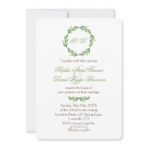 Casamento de Emerald Greenery Wreath Monograma