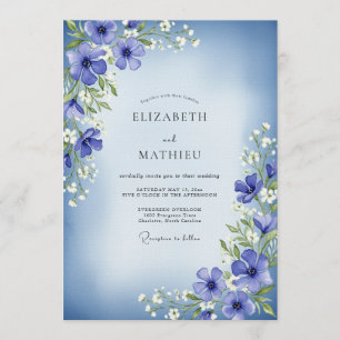 Convite Casamento de Encantamento Floral Pintado em Periwi