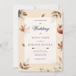 Convite Casamento de Época de Champagne Autumn Harvest