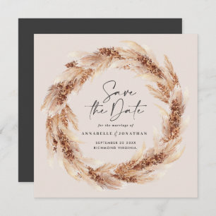 Convite Casamento de erva natural da boêmia moderna