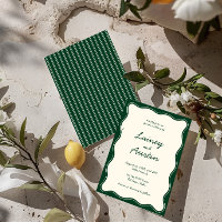 Casamento de Escrita em Verde com Desenhar de Mão 