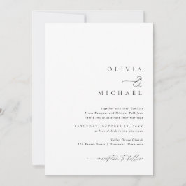 Convite Casamento de Escrita Manual Elegante Simples