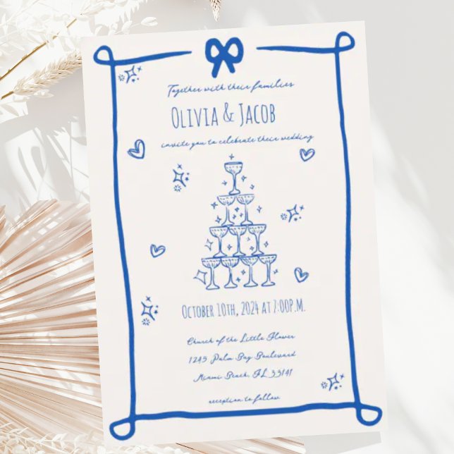 Convite Casamento de Escrivação de Arco Desenhado à Mão (Criador carregado)