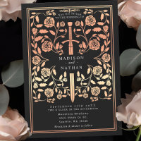 Casamento de Espadas Douradas da Rosa Real Negra