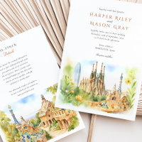 Casamento de Espanha de Barcelona Watercolor