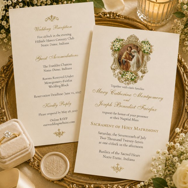 Convite Casamento de Esponsais Católico Tradicional (Criador carregado)