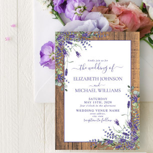 Convite Casamento De Estampagem De Madeira Eucalyptus, Lav