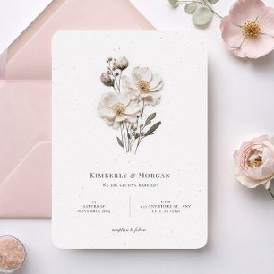 Convite Casamento de Estilo de Canto Arredondado de Rosas 