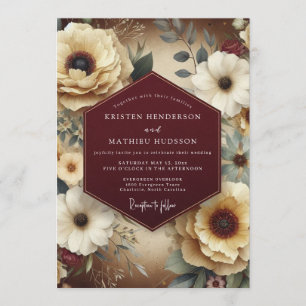 Convite Casamento de Estilo de Vida Marrom Teal