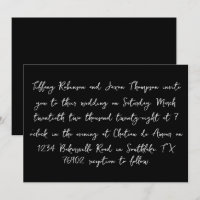 Casamento de Estilo Escrito à Mão Preto e Branco