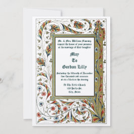 Convite Casamento de Estilo Medieval da Era Vitoriana 1846