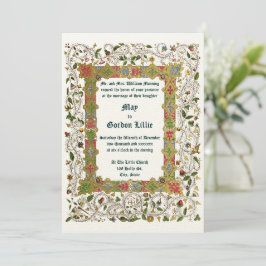 Convite Casamento de Estilo Medieval Era Vitoriana 1883