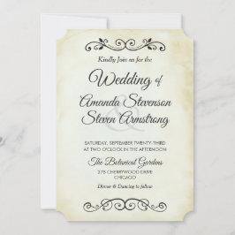 Convite Casamento de Estilo Ocidental com Pergaminho de Fa