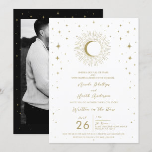 Convite Casamento de Estrelas Celestiais Explosão Solar Lu