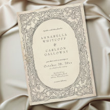 Casamento de Etching Vintage Preto Fantasia Mediev