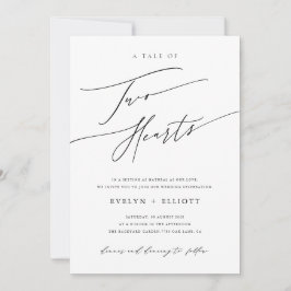 Convite Casamento de Eterno Branco e Preto Simples Moderno