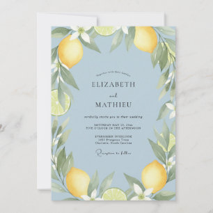 Convite Casamento de Eucalipto Cítrico Amarelo