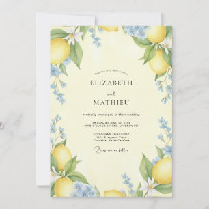 Convite Casamento de Eucalipto Cítrico Amarelo Pálido