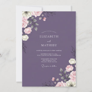 Convite Casamento de Eucalipto com Folhagem de Marfim Amei