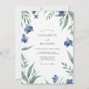 Convite Casamento de Eucalipto com Folhagem de Sage Cinza