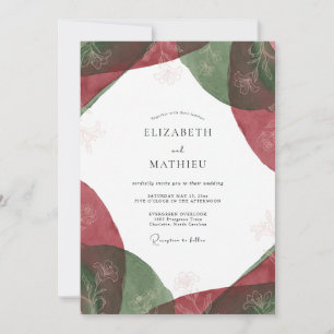 Convite Casamento de Eucalipto com Folhagem Esmeralda Carm
