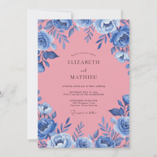 Convite Casamento de Eucalipto com Folhagem Lilás Cornflow