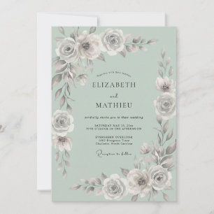 Convite Casamento de Eucalipto com Folhagem Prateada Seafo