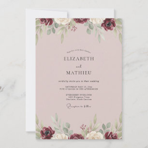 Convite Casamento de Eucalipto com Folhagem Roxa de Borgon