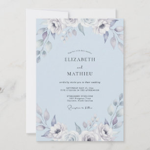 Convite Casamento de Eucalipto com Folhagem Roxa Nebulosa