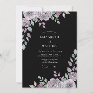 Convite Casamento de Eucalipto com Folhagem Violeta Temper
