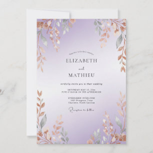 Convite Casamento de Eucalipto com Galho de Cobre Âmbar
