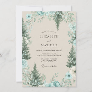 Convite Casamento de Eucalipto do Bosque de Pinheiro Celad