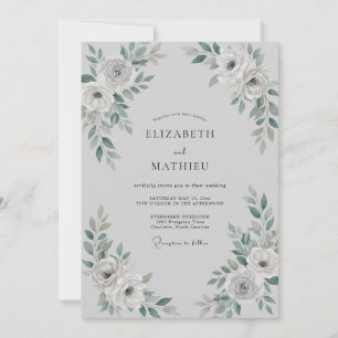 Convite Casamento de Eucalipto empoeirado com Folhagem Cin