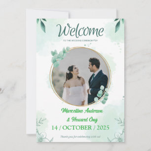 Convite Casamento de eucalipto floral verde personalizado