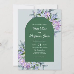 Convite Casamento de Eucalipto Floresta Violeta Lavanda