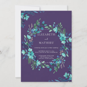 Convite Casamento de Eucalipto Folhagem Azul-Esverdeado Am