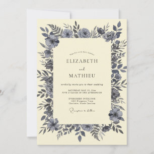 Convite Casamento de Eucalipto Folhagem Creme Antigo Ardós