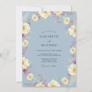 Convite Casamento de Eucalipto Folhagem Creme Marfim Ardós